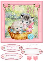 Wishing You a Purrfect Day Card Topper & Decoupage