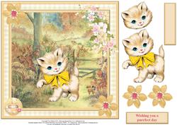 Wishing You a Purrfect Day Card Topper & Decoupage