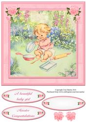 Sweet Baby Girl Card Topper & Decoupage