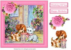 Best Friends - Puppy & Kitten Card Topper & Decoupage