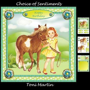 Girl & Pony Card Mini Kit & Decoupage