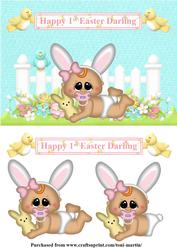 Happy 1st Easter Darling Card Topper & Decoupage