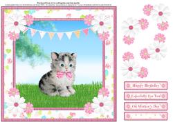 Cute Kitten Card Topper & Decoupage