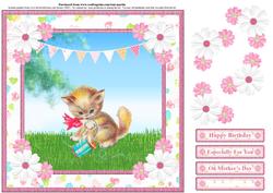 Cute Kitten Card Topper & Decoupage