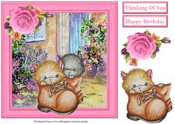 Kitten Boots Card Topper & Decoupage
