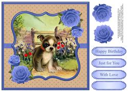 Delightful Puppy Scene Topper & Decoupage