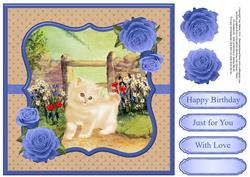 Delightful Kitten Card Topper & Decoupage