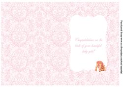 New Baby Girl Card Insert