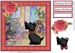 Scottie Dog by the Door Card Topper & Decoupage