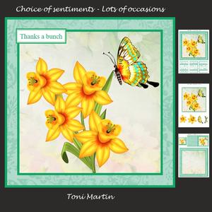 Daffodils & Butterfly 8x8 Card Mini Kit & Decoupage