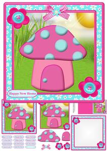 Mushroom House Card Mini Kit & Decoupage