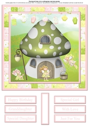 Fairy house & little fairies card topper & sentiments
