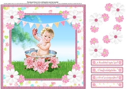 New Baby Girl Card Topper & Decoupage