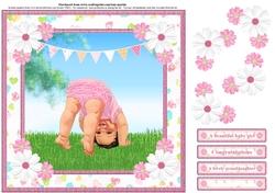 New Baby Girl Card Topper & Decoupage