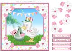 New Baby Girl Card Topper & Decoupage