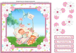 New Baby Girl Card Topper & Decoupage