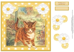Wishing you a purrfect day card topper & decoupage