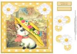 Wishing you a purrfect day card topper & decoupage