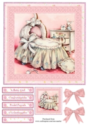 Baby Girl - Nursery Scene - Card Topper & Setiments