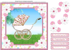 New Baby Girl Card Topper & Decoupage
