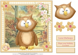 Love owlways card topper & decoupage