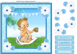 New Baby Boy Card Topper & Decoupage