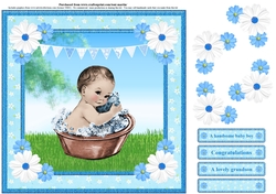 New Baby Boy Card Topper & Decoupage
