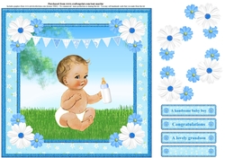 New Baby Boy Card Topper & Decoupage