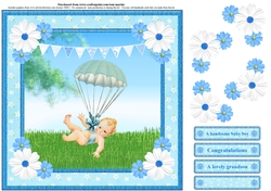 New Baby Boy Card Topper & Decoupage