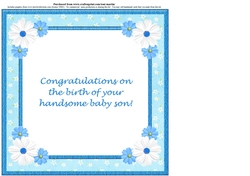 New Baby Boy Card Insert