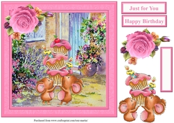 Cupcake tower card topper & decoupage
