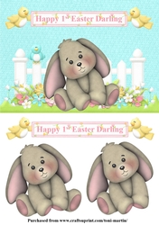 Happy 1st Easter Darling Card Topper & Decoupage