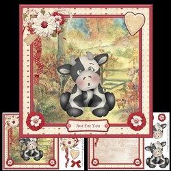 Millie Cow Card Mini Kit & Decoupage