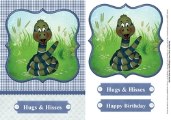 Hugs & Hisses - Snake Birthday Card & Decoupage
