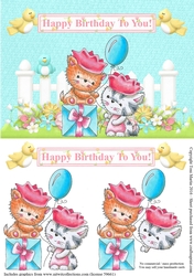 Cute kittens card topper & decoupage