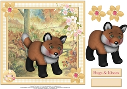 Fox scene card topper & decoupage
