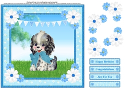 Cute puppy card topper & decoupage