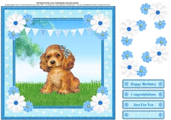 Cute puppy card topper & decoupage