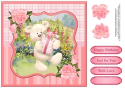 Sweet bear card topper & decoupage