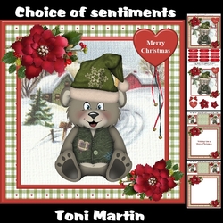 Christmas bear card mini kit & decoupage