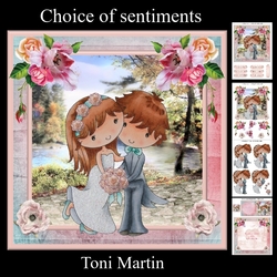 Wedding Couple 8x8 Card Mini Kit & Decoupage