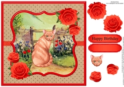 Biscuit the cat card topper & decoupage