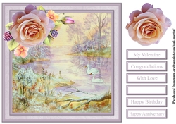 Swan scene card topper & decoupage