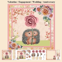 Hedgehog Love Mini Kit & Decoupage - Wedding / Anniversary / Valentines / Engagement