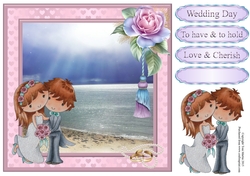 Pennys Special Day Beach Wedding Card Topper & Decoupage