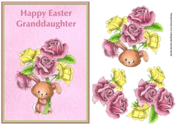 Easter bunny card topper & decoupage - Granddaughter