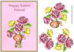 Easter bunny card topper & decoupage - Friend