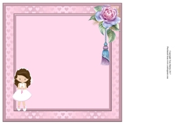First Holy Communion Girl (brown) Card Insert - blank