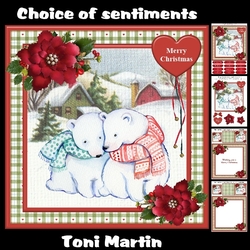 Christmas polar bears card mini kit & decoupage