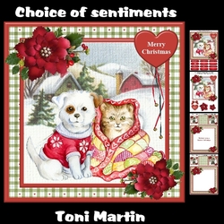 Christmas cat & dog mini kit & decoupage
